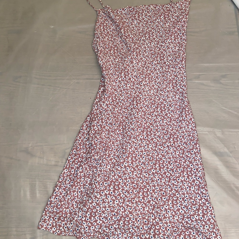 Abercrombie & Fitch Floral Mini Dress in Red and White